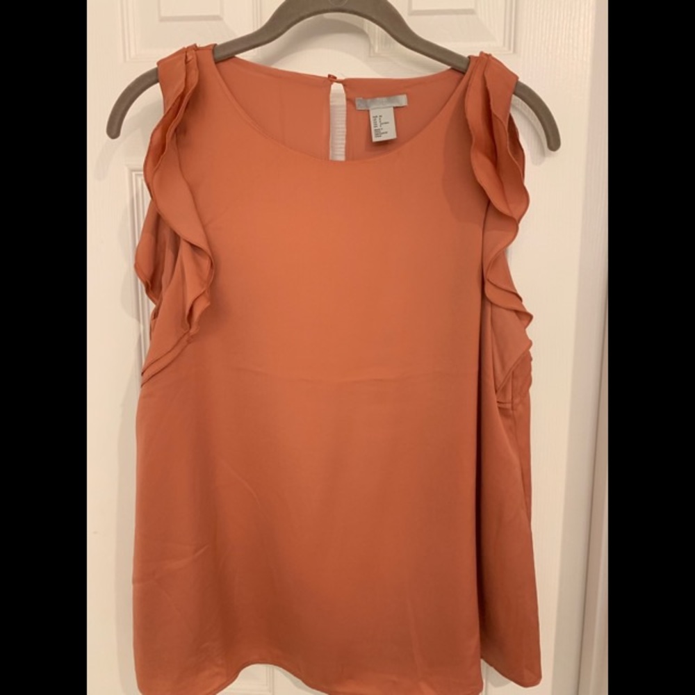 Brand New Ruffle Shoulder Sleeveless Blouse